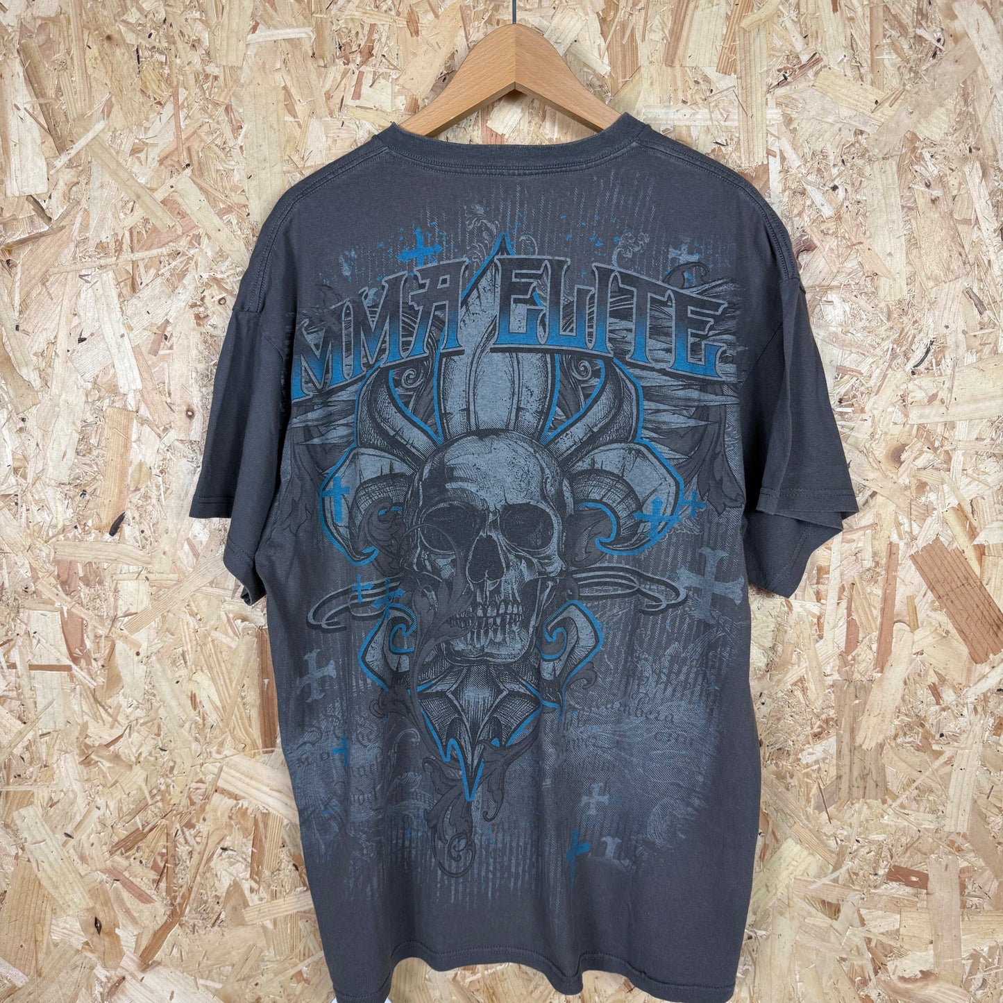 Mma Elite Y2K Grey Skull T-Shirt Size XL