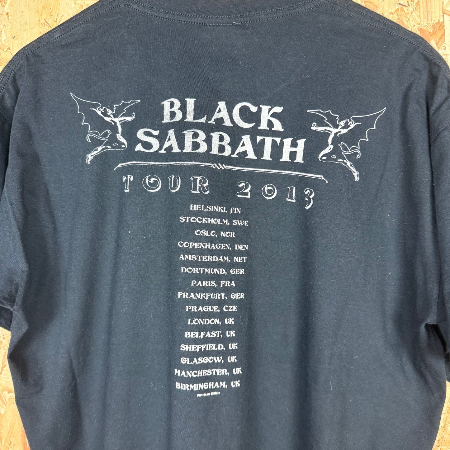 Black Sabbath 2013 Tour Black Skull T-Shirt Size XL