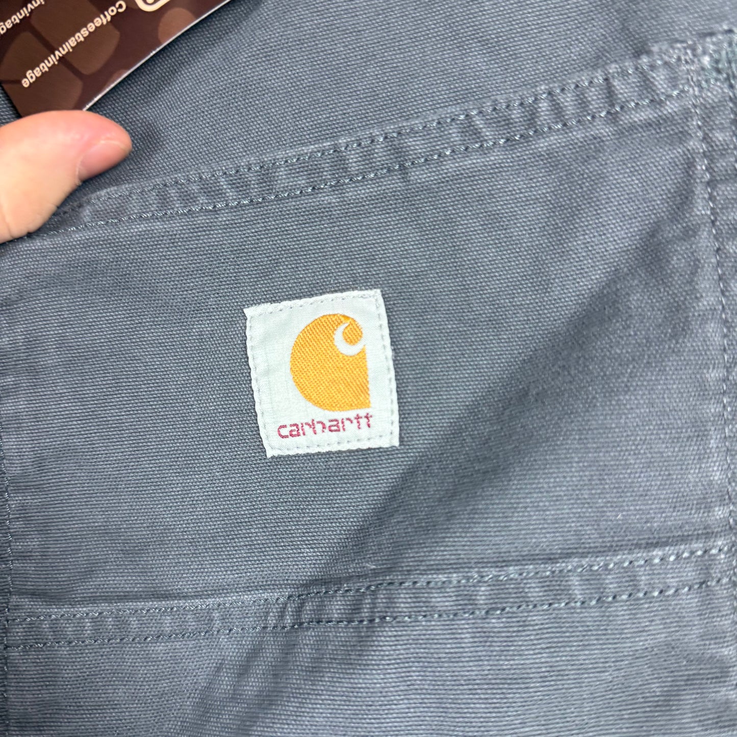 Carhartt Carpenter Grey Canvas Workwear Shorts Relaxed Fit W38