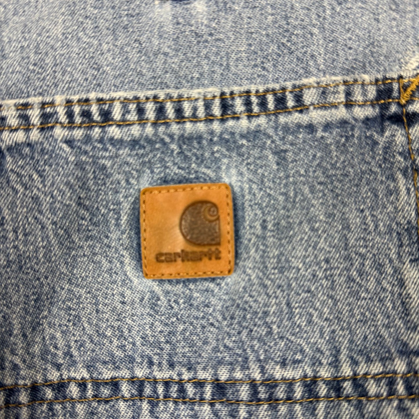 Carhartt Carpenter Light Blue Denim Workwear Shorts Relaxed Fit W34