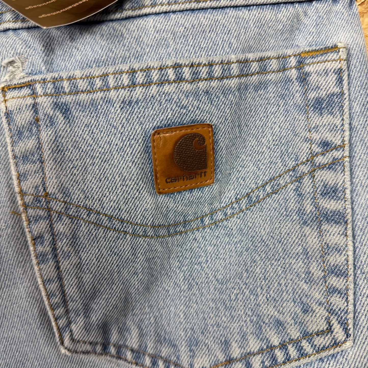 Carhartt Carpenter Light Blue Denim Workwear Shorts Relaxed Fit W36