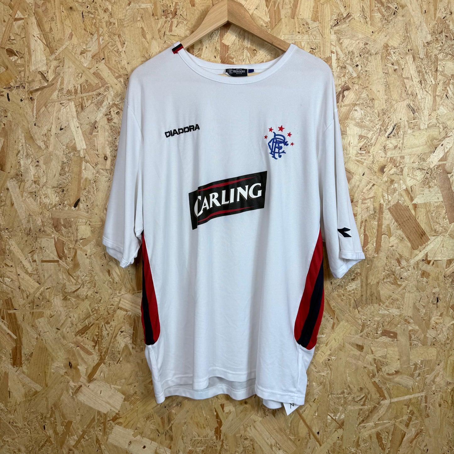 Rangers 2008 White Football Shirt Carling Sponsor Size 2XL