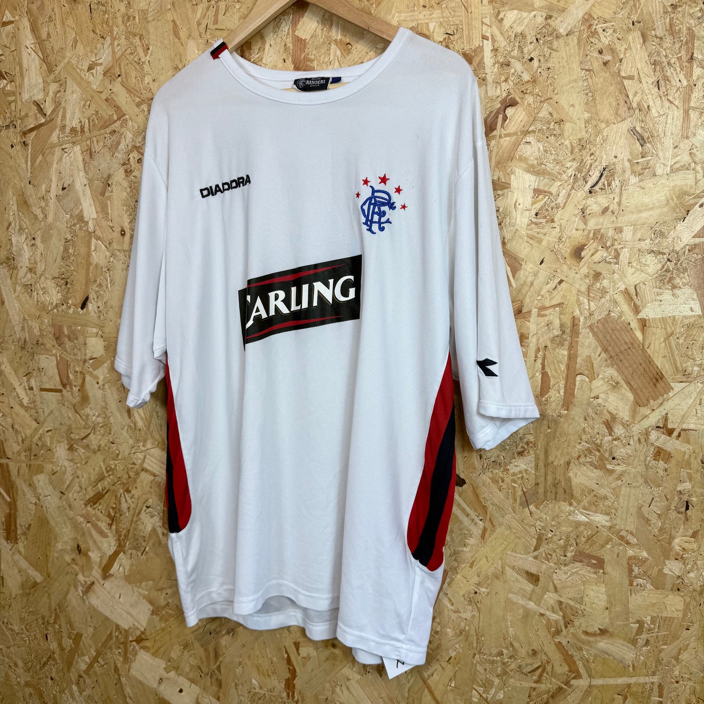 Rangers 2008 White Football Shirt Carling Sponsor Size 2XL