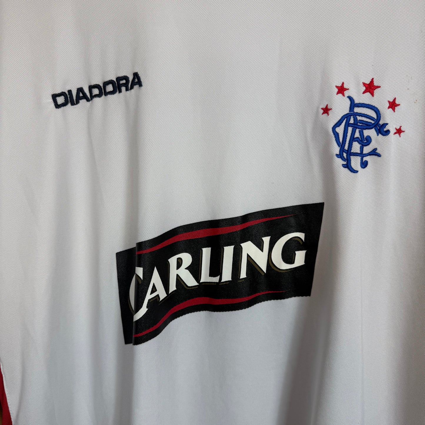 Rangers 2008 White Football Shirt Carling Sponsor Size 2XL