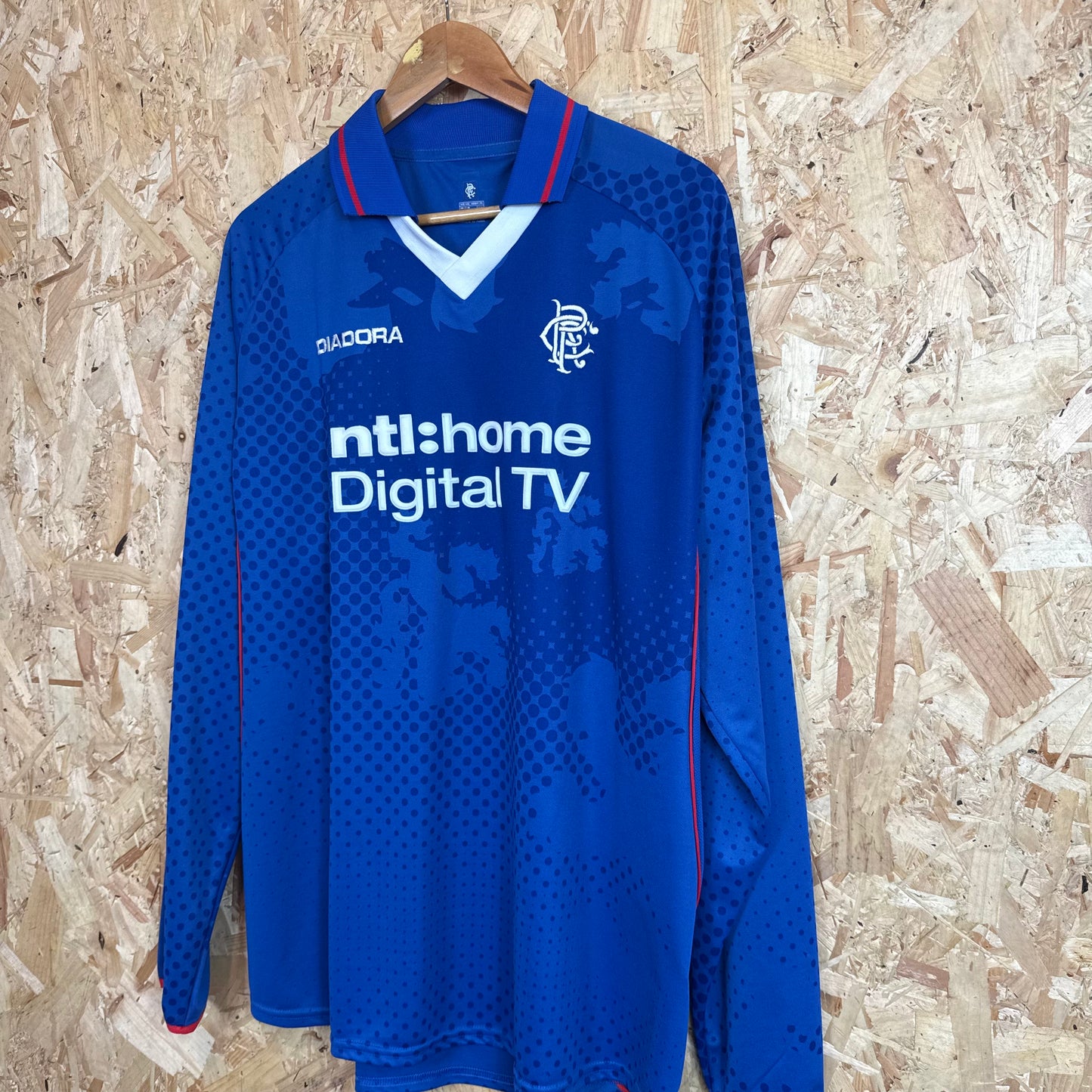 Rangers 2002-03 Diadora Home Shirt Long Sleeve Size 2XL