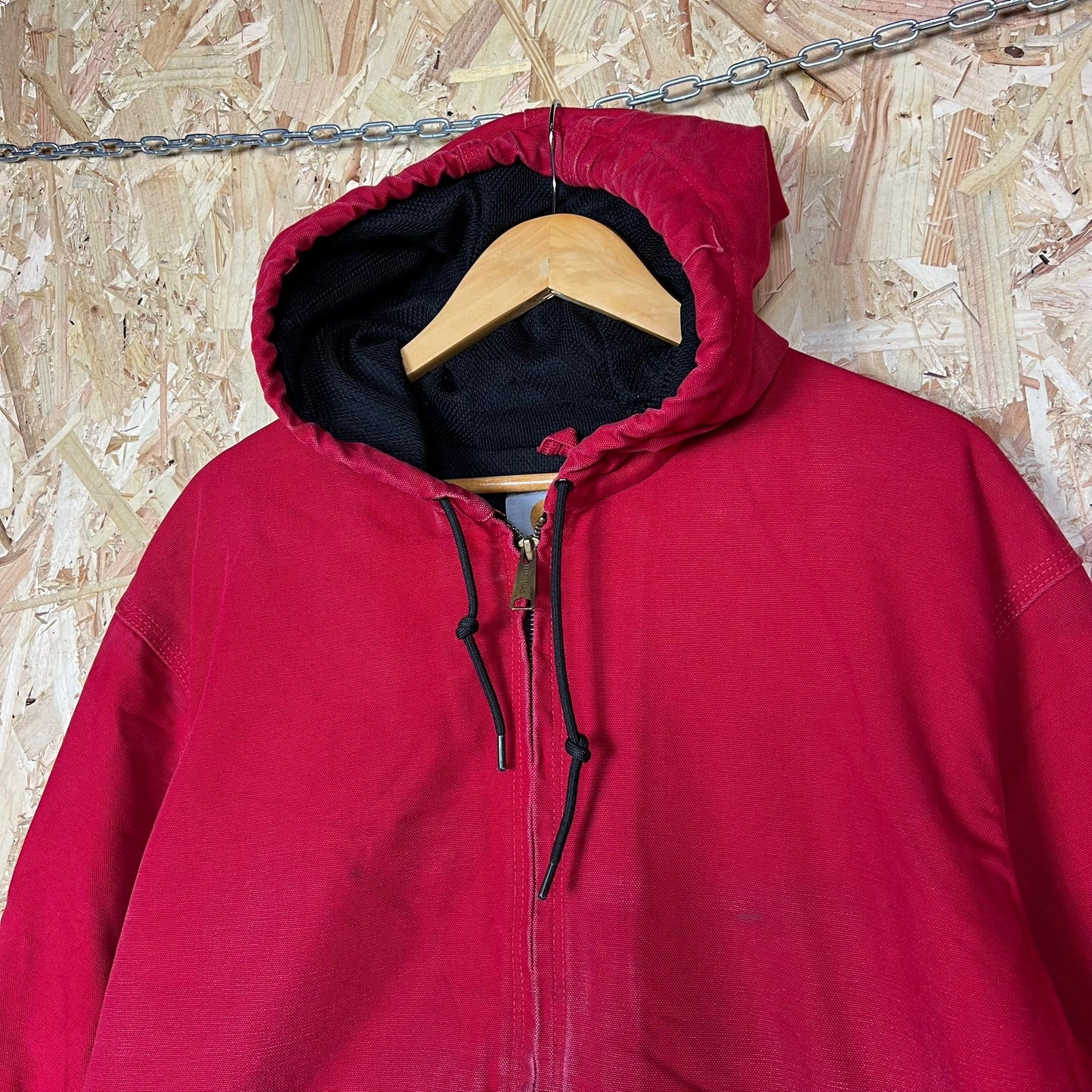 Carhartt Red Active Hooded Jacket Mens XL