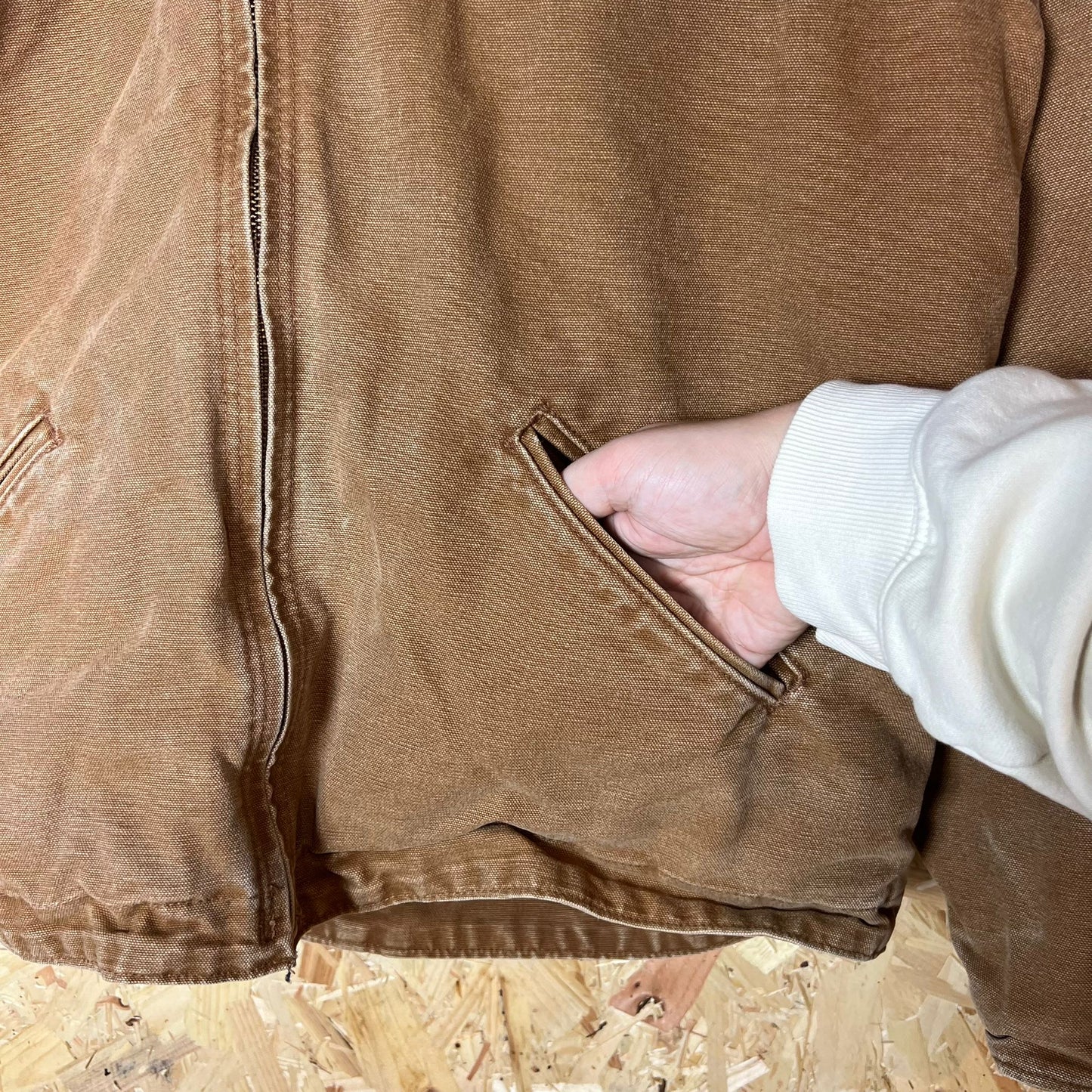 Carhartt Beige Active Jacket Sherpa Lined Size L