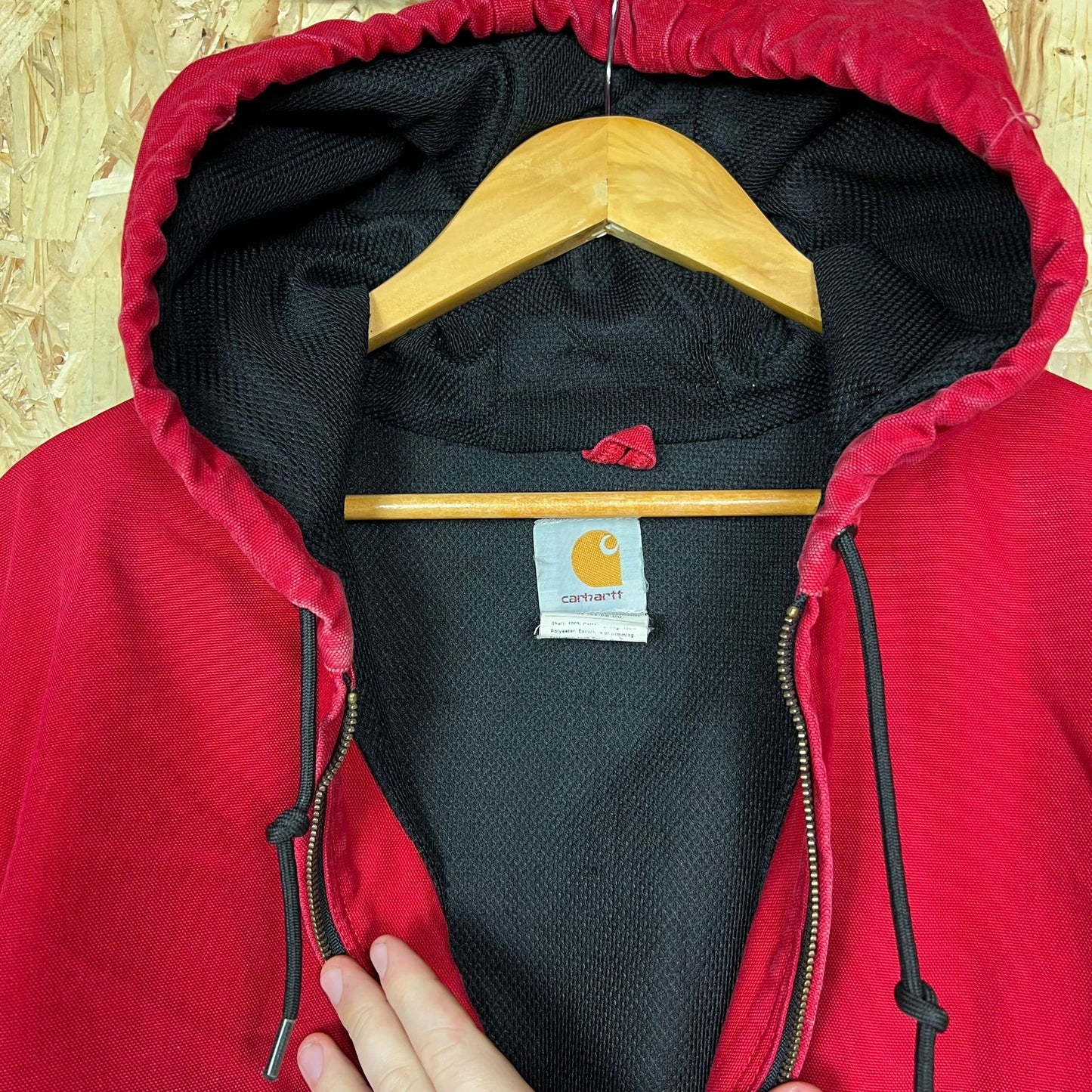 Carhartt Red Active Hooded Jacket Mens XL