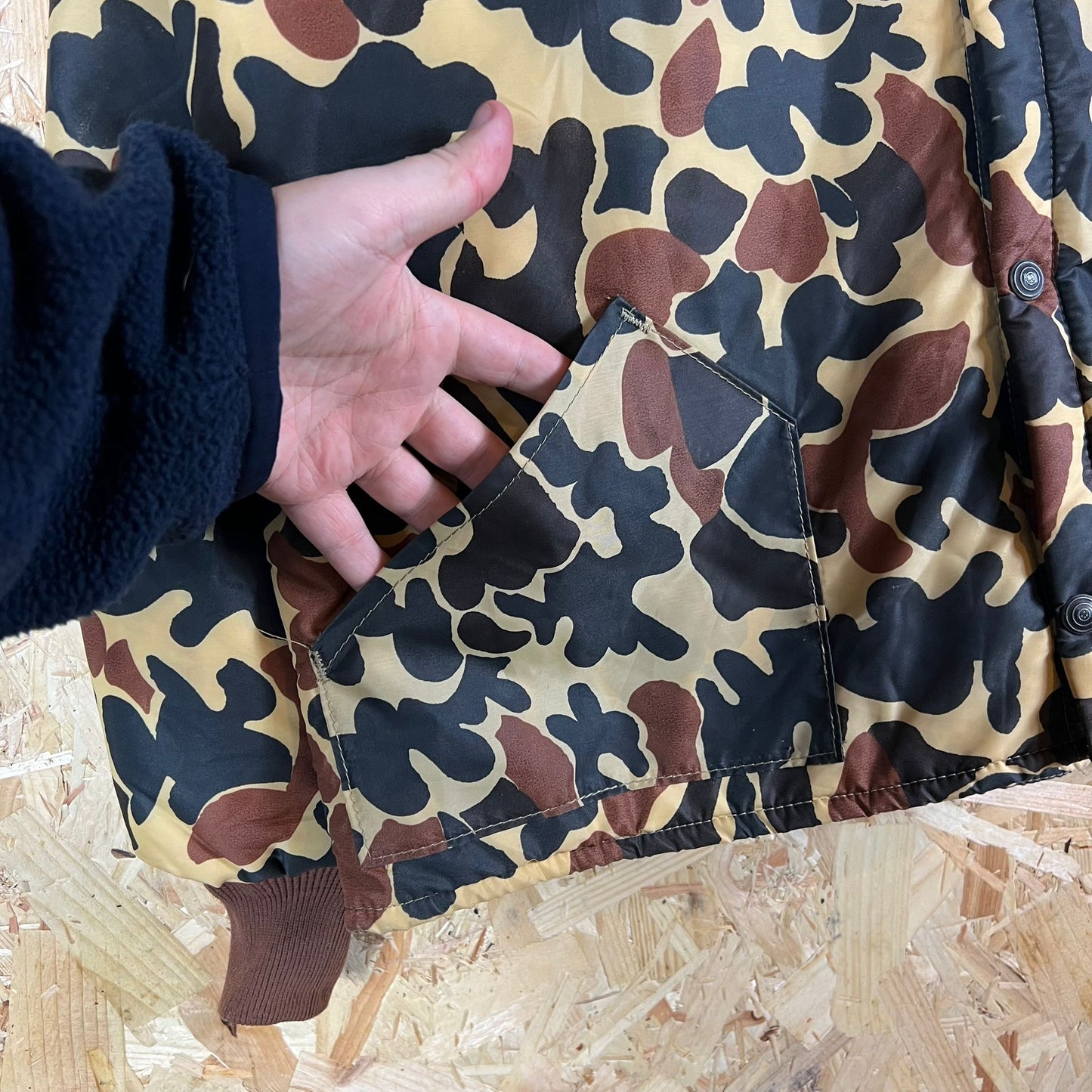 1980'S 10X Hunting Duck Camo Bomber Jacket Size XL