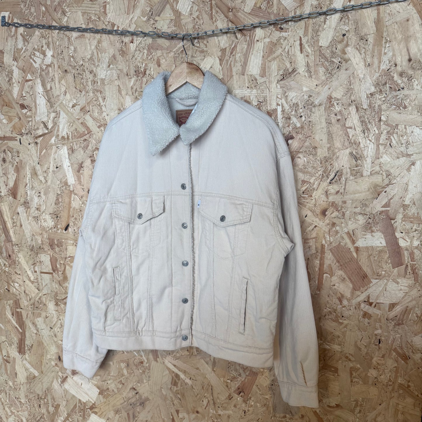 Levi’s Cream Corduroy Jacket Sherpa Lined Men’s Size m