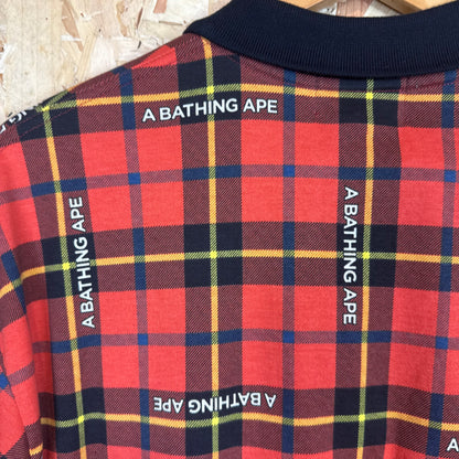 BAPE Tartan Polo Shirt Size L