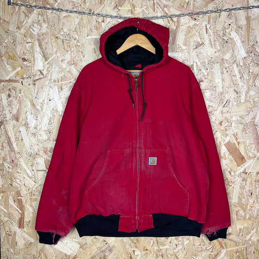 Carhartt Red Active Hooded Jacket Mens XL