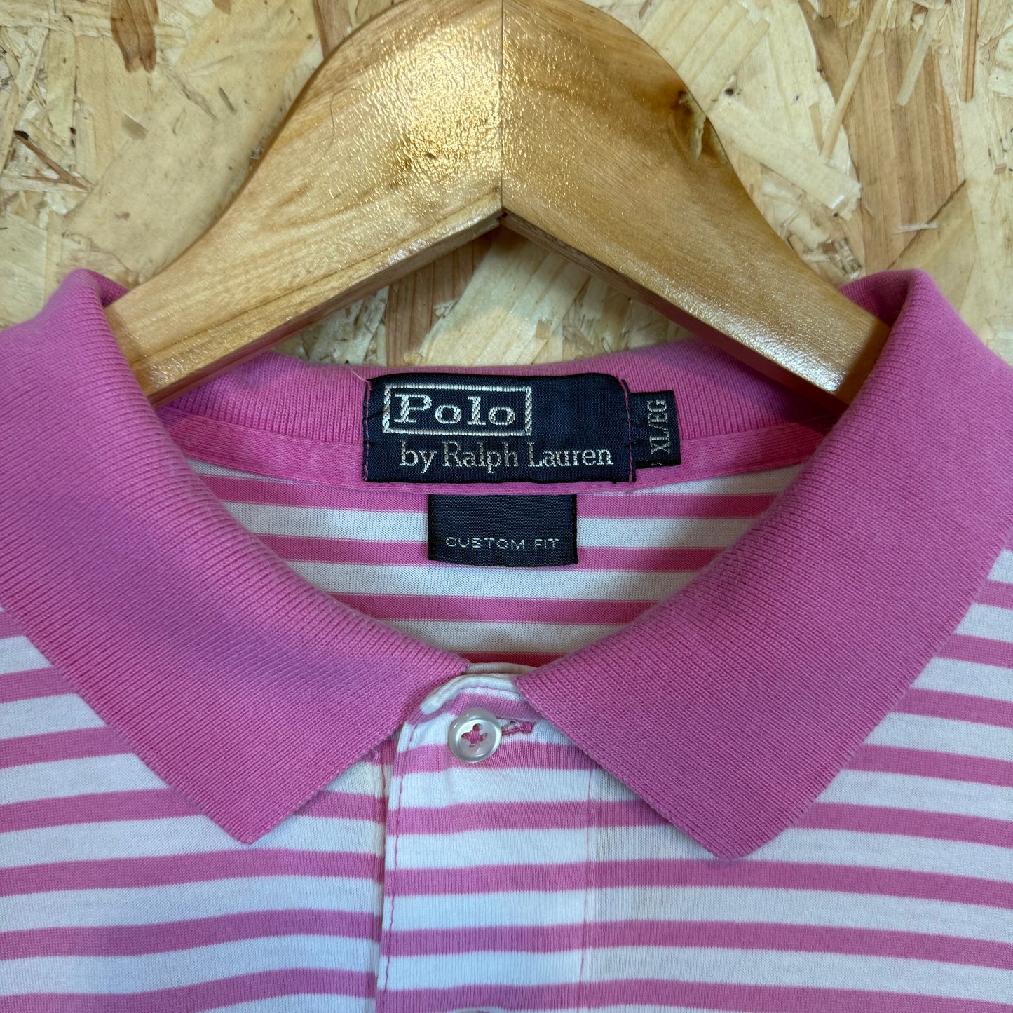 Ralph Lauren Pink and White Striped Polo Shirt
