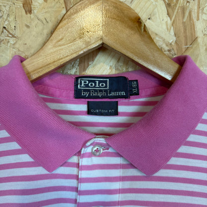 Ralph Lauren Pink and White Striped Polo Shirt