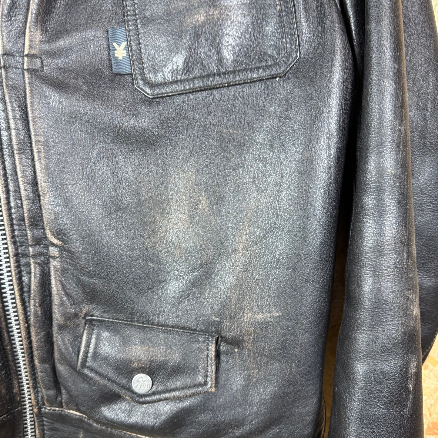 Y2K Michiko koshino Black Leather biker jacket Medium