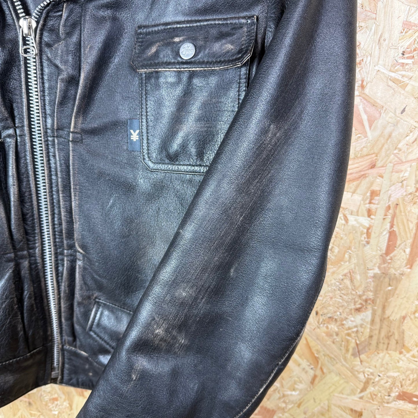 Y2K Michiko koshino Black Leather biker jacket Medium