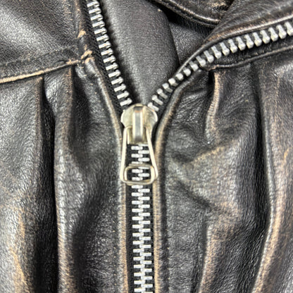 Y2K Michiko koshino Black Leather biker jacket Medium