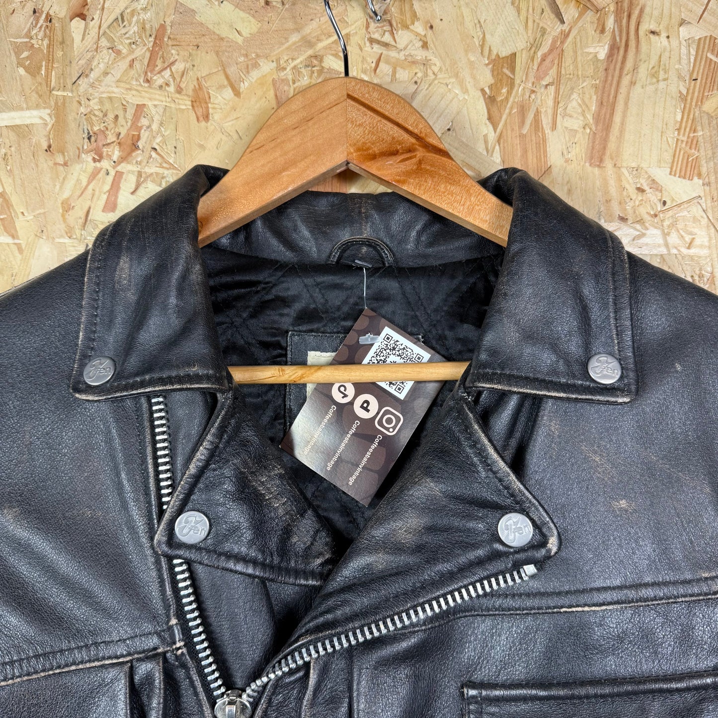 Y2K Michiko koshino Black Leather biker jacket Medium
