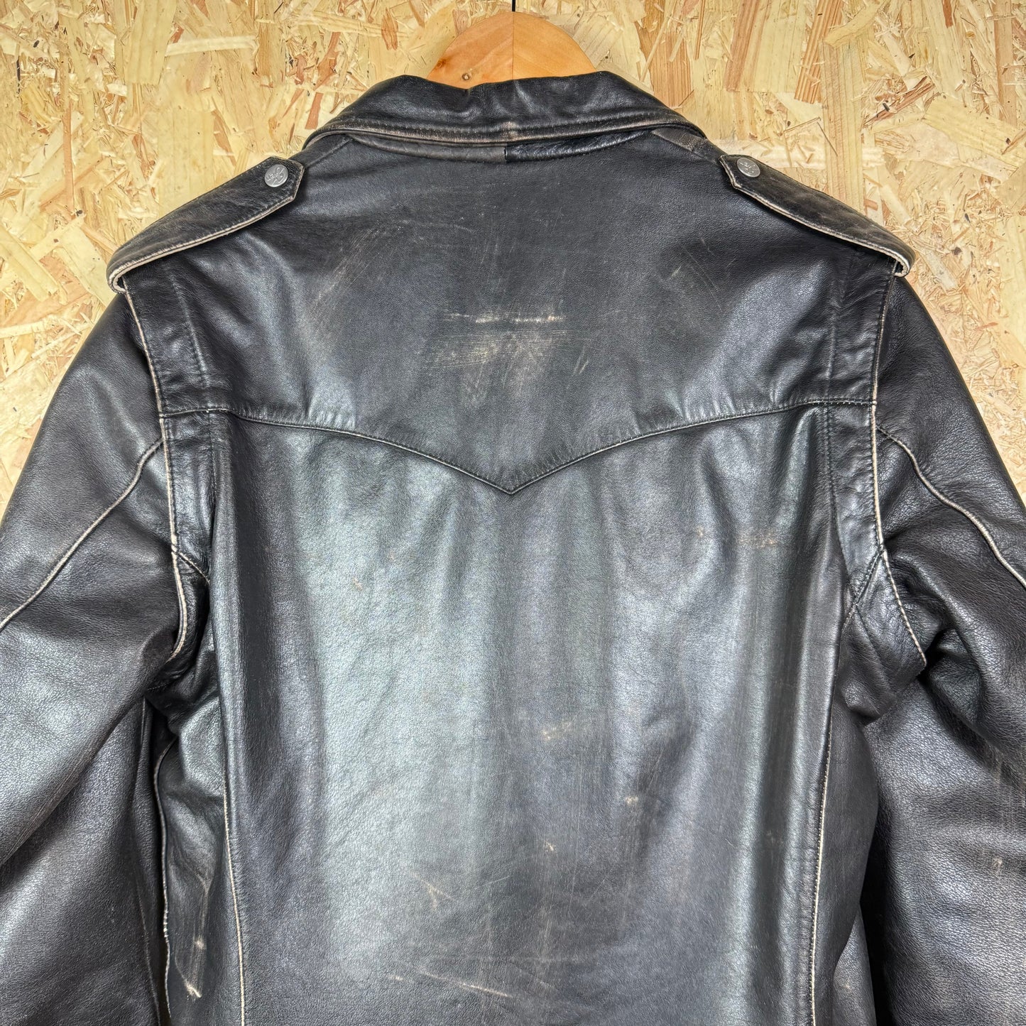 Y2K Michiko koshino Black Leather biker jacket Medium