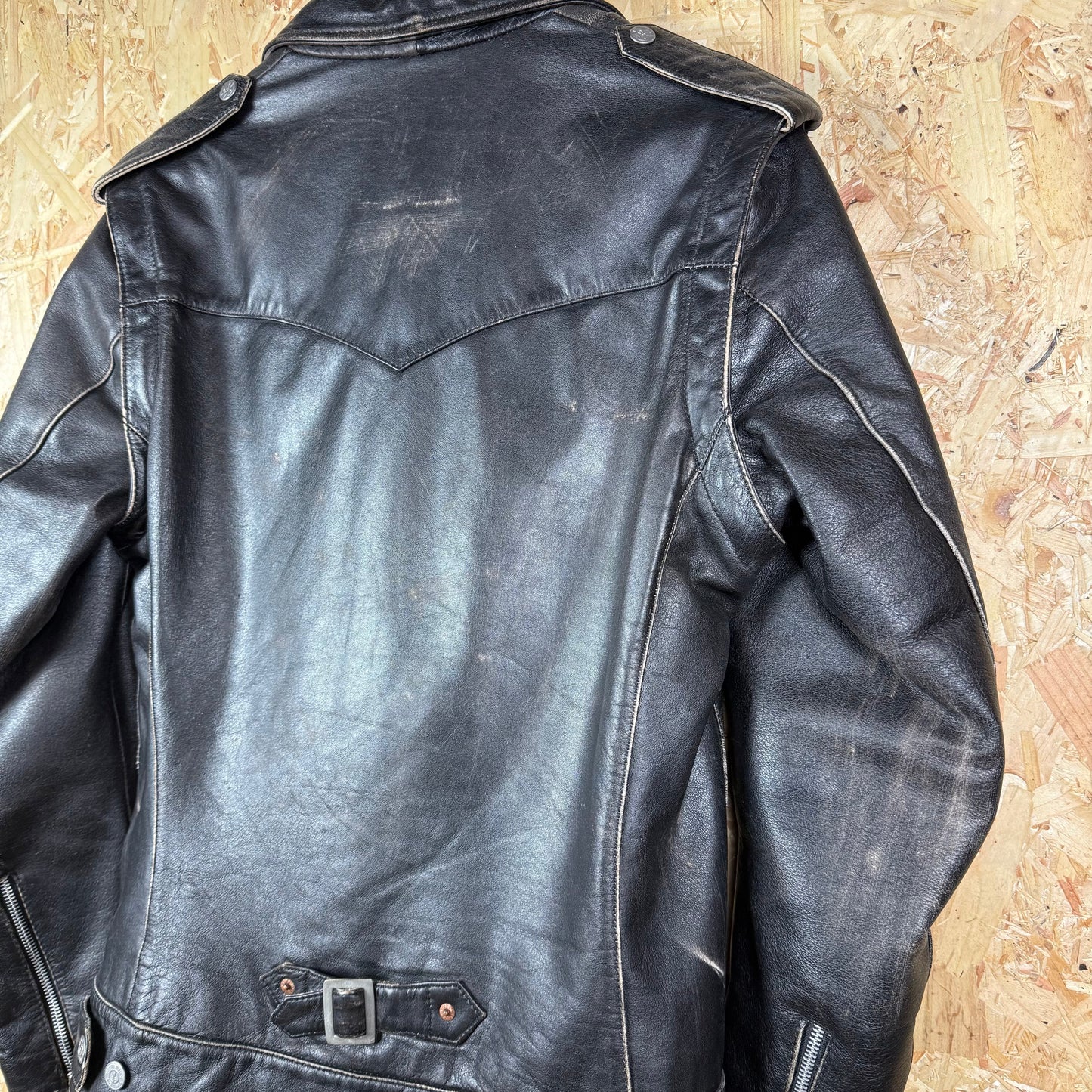 Y2K Michiko koshino Black Leather biker jacket Medium