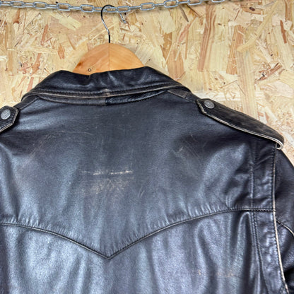 Y2K Michiko koshino Black Leather biker jacket Medium