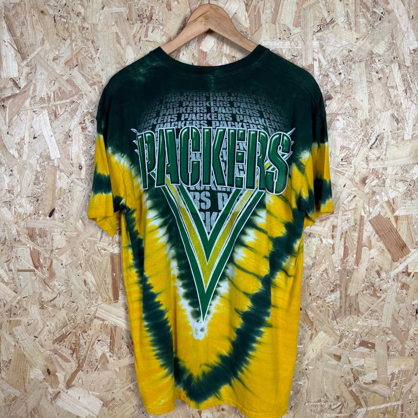 Green Bay Packers NFL Green & Yellow Tie Dye T-Shirt Size L
