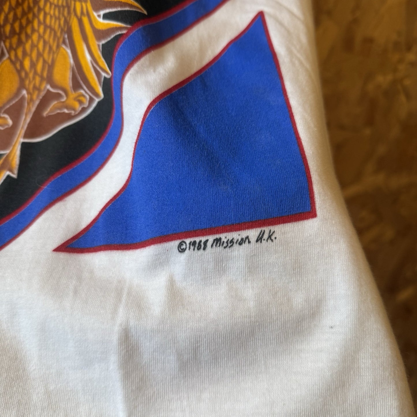 Vintage 80s 1988 the mission live rare design White Large