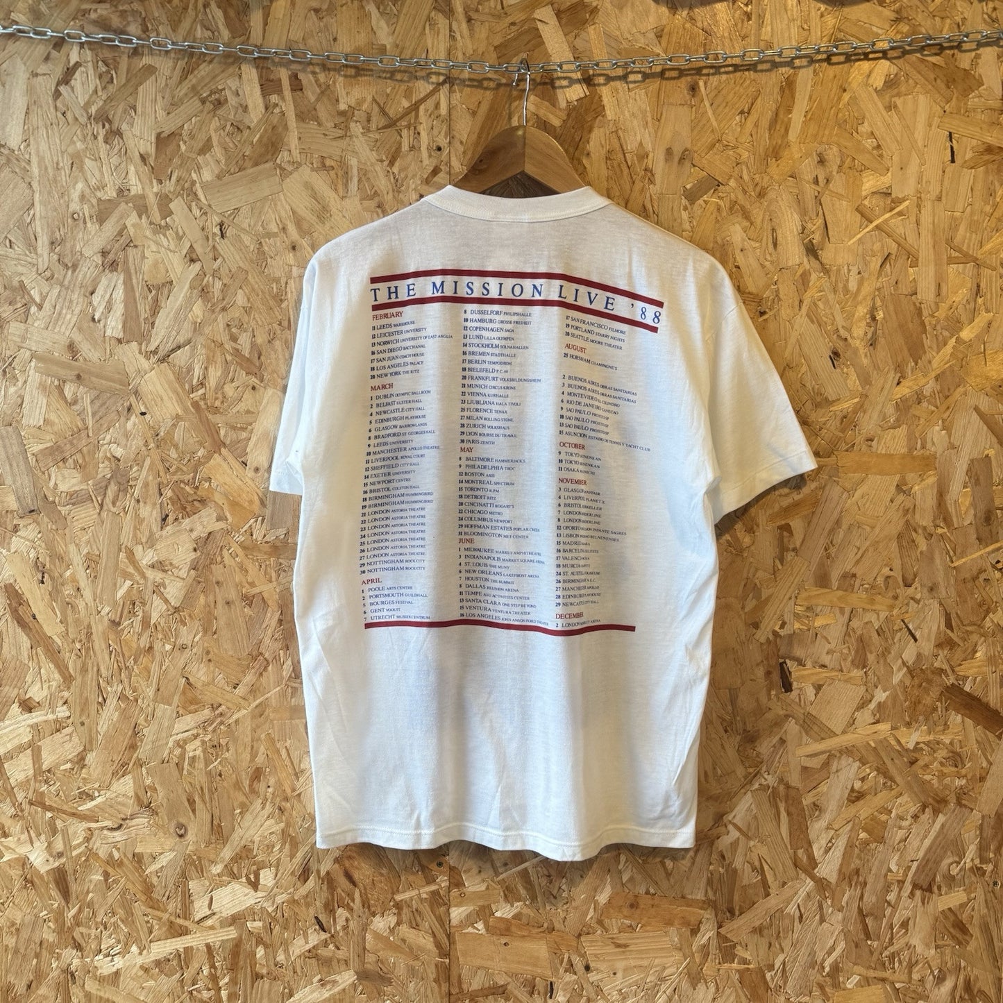 Vintage 80s 1988 the mission live rare design White Large