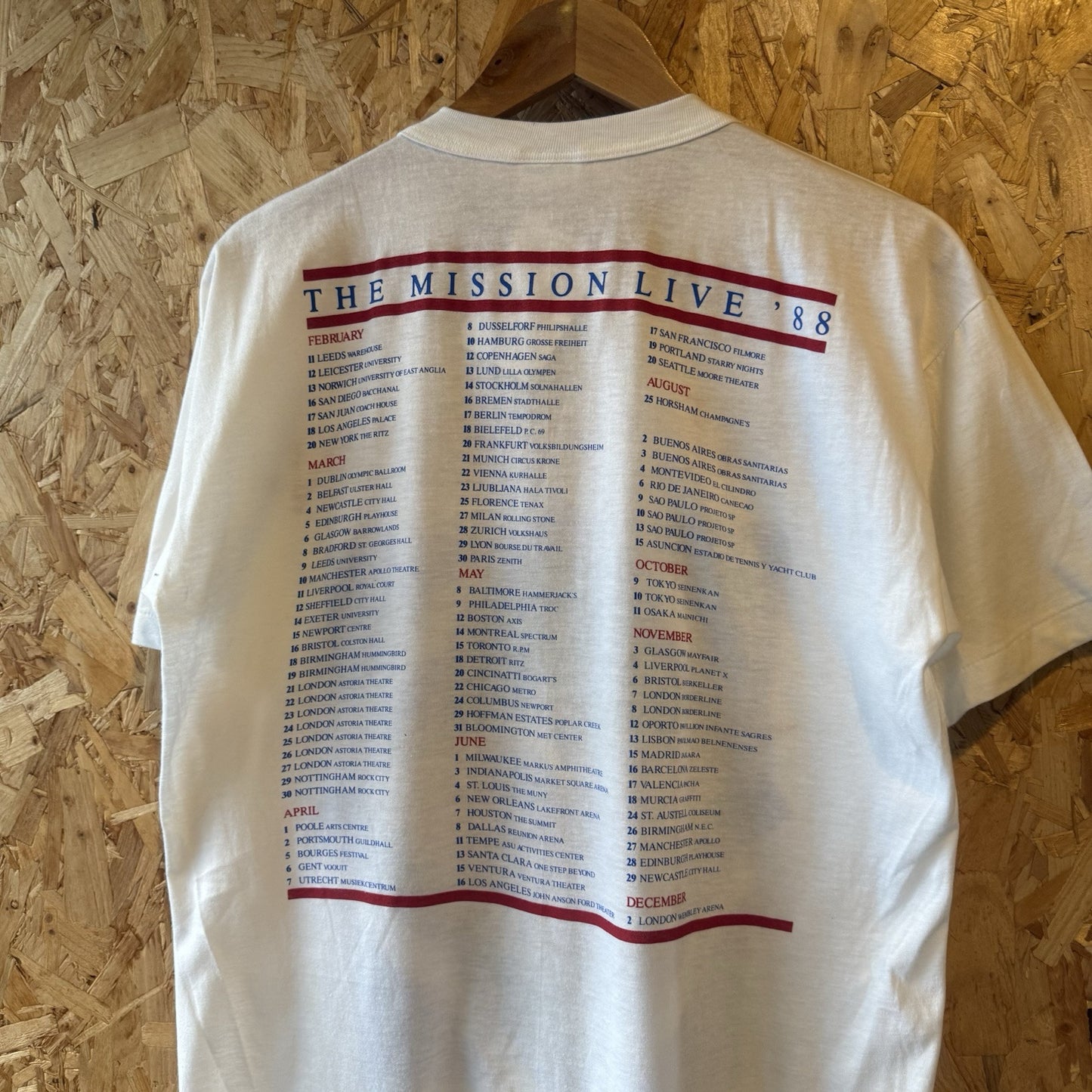 Vintage 80s 1988 the mission live rare design White Large