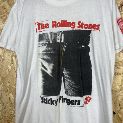 Vintage The Rolling Stones Sticky Fingers 89 T Shirt White L Short Sleeve Rare