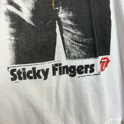 Vintage The Rolling Stones Sticky Fingers 89 T Shirt White L Short Sleeve Rare
