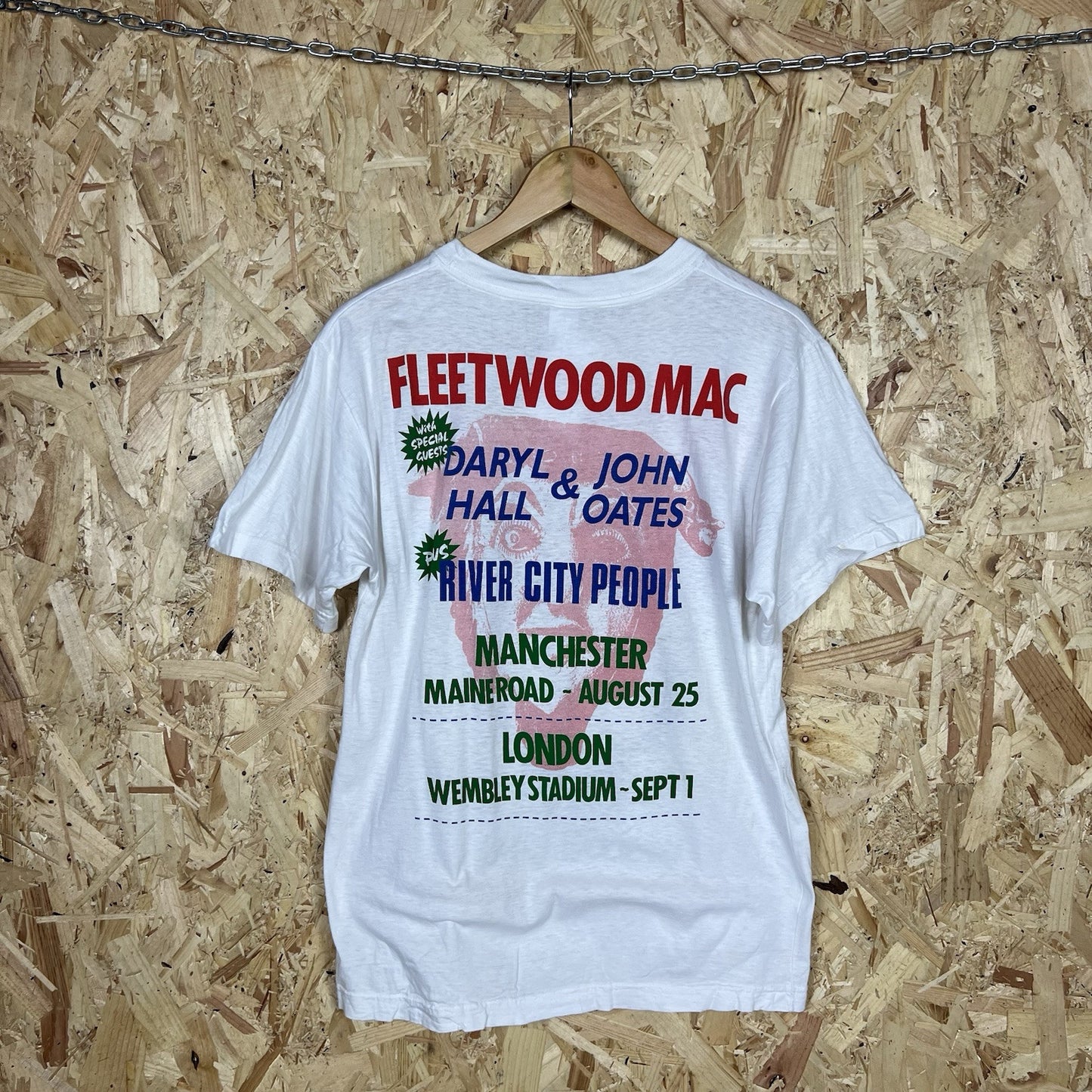 Vintage 90s Fleetwood Mac Behind The Mask UK Tour T-Shirt 1990 Band Tee Large