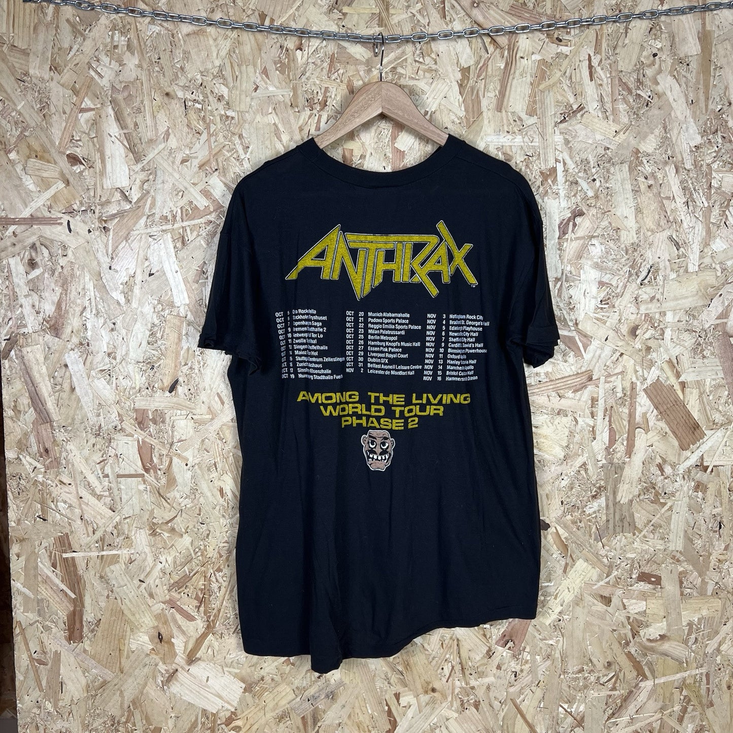 Vintage Anthrax Among The Living Concert T Shirt 1987 XL SS Single Stitch