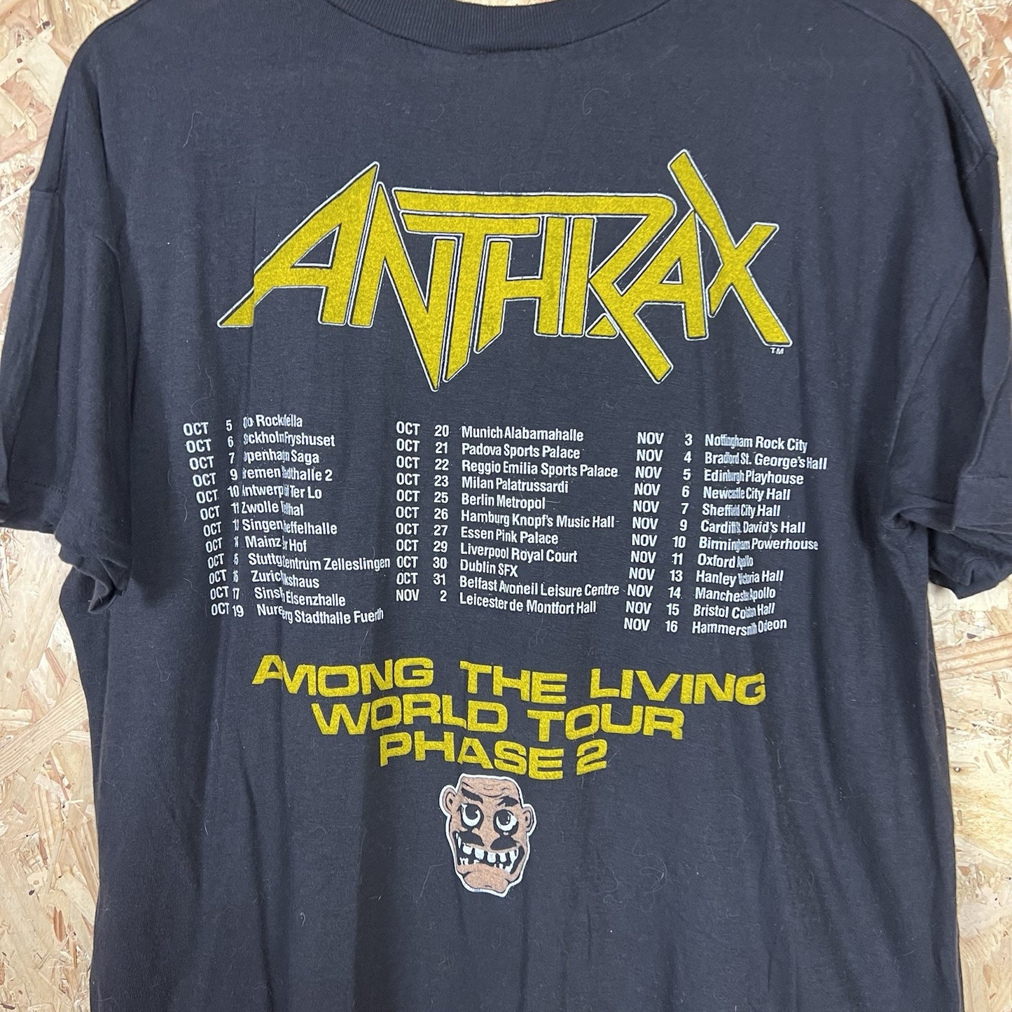 Vintage Anthrax Among The Living Concert T Shirt 1987 XL SS Single Stitch