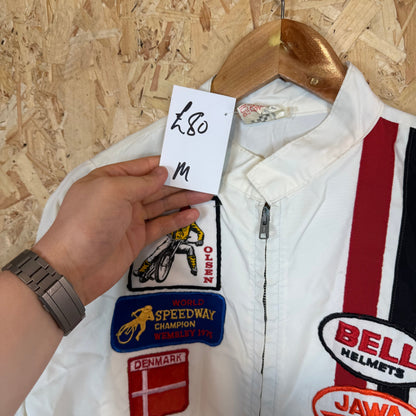 1970'S Speedway Racing Jacket White Men's Size M