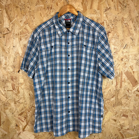 The North Face Blue Check Short Sleeve Shirt Size XL