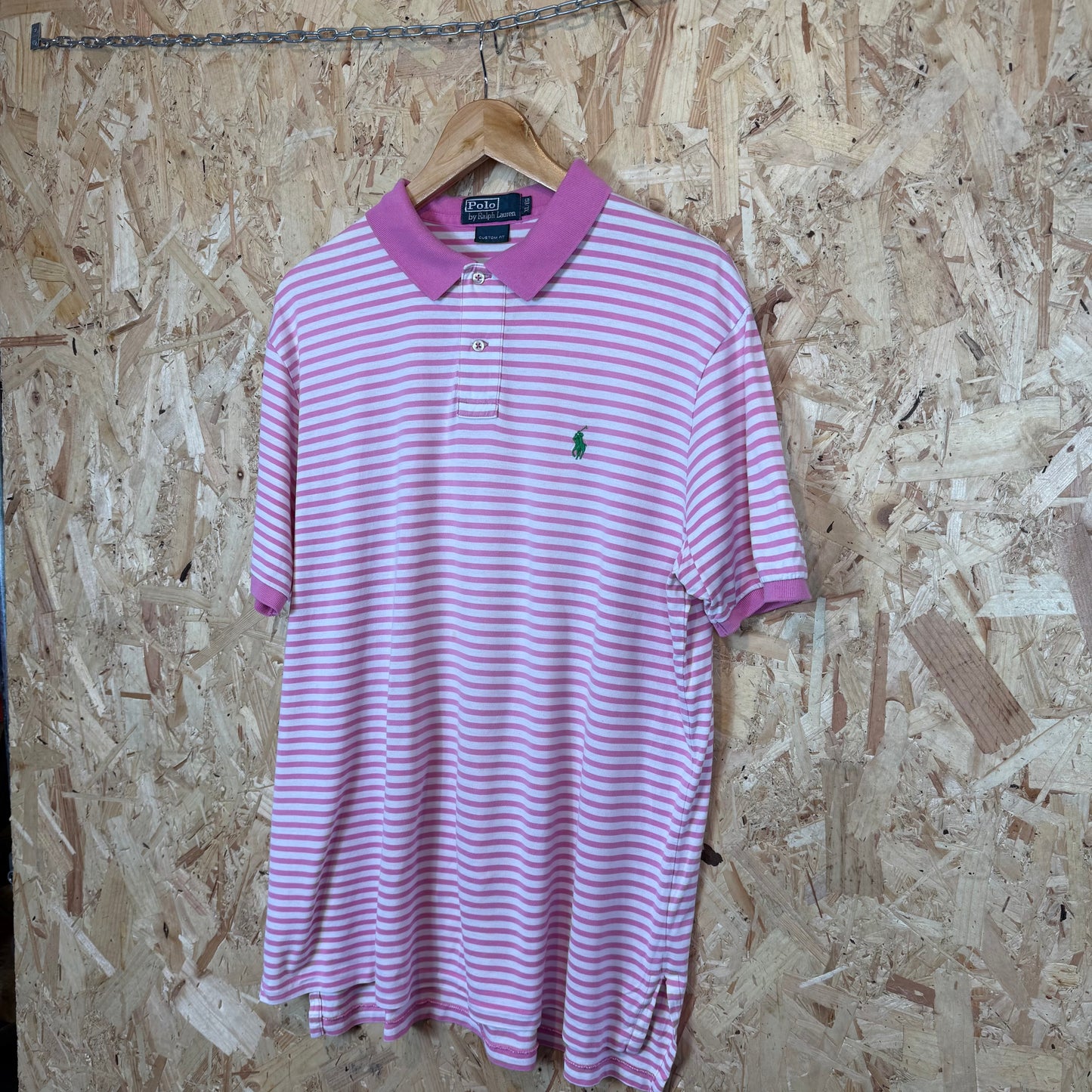 Ralph Lauren Pink and White Striped Polo Shirt