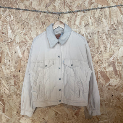 Levi’s Cream Corduroy Jacket Sherpa Lined Men’s Size m
