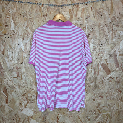 Ralph Lauren Pink and White Striped Polo Shirt