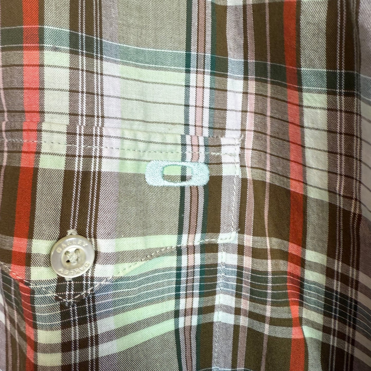 Oakley Green Check Short Sleeve Shirt Size XL