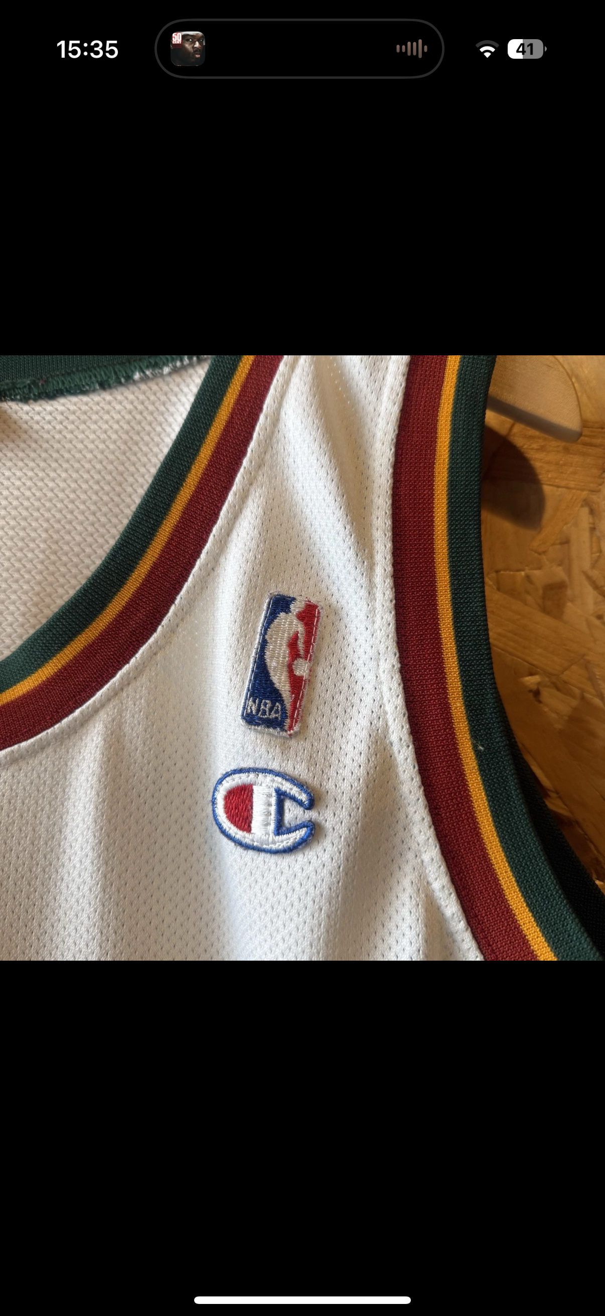 1995-97 Seattle SuperSonics Kemp #40 Champion Home Jersey
