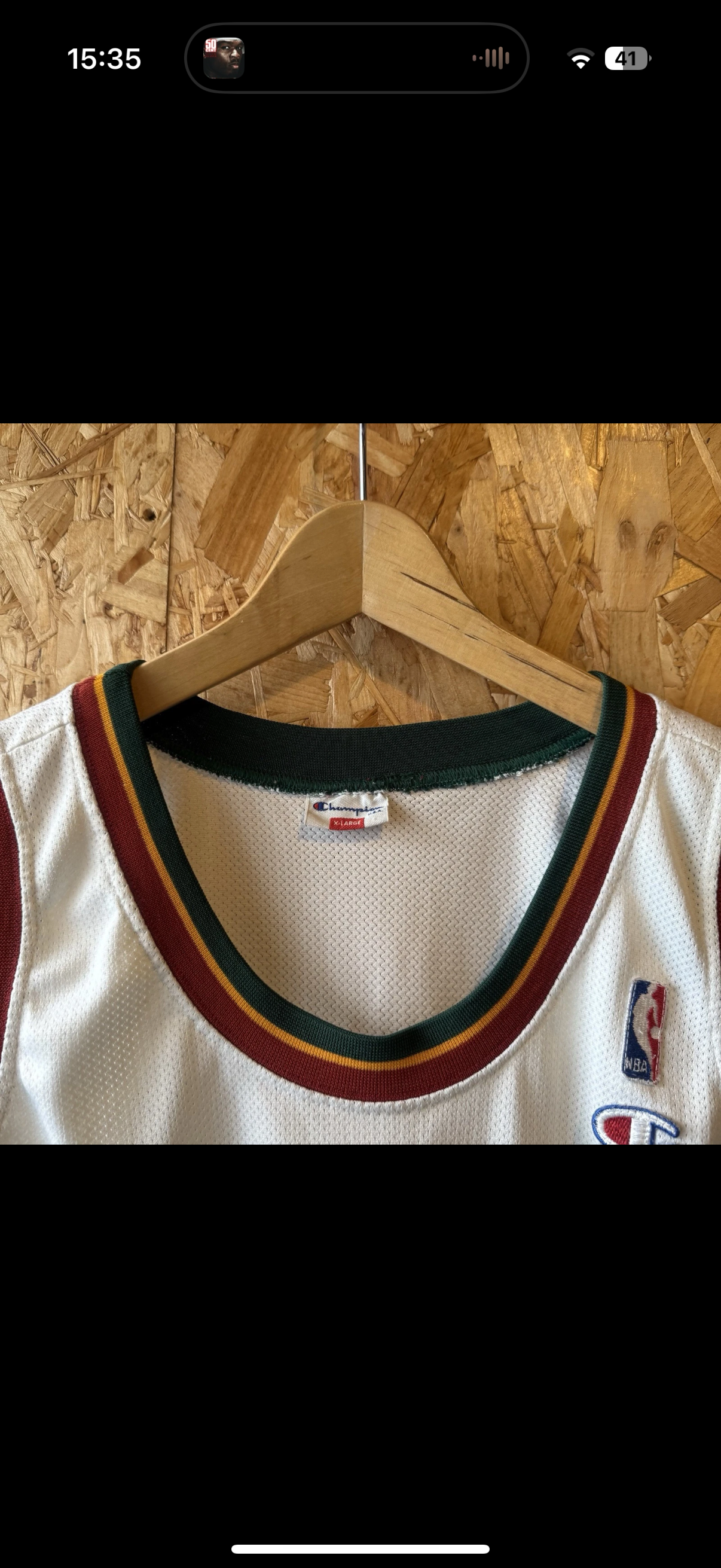 1995-97 Seattle SuperSonics Kemp #40 Champion Home Jersey