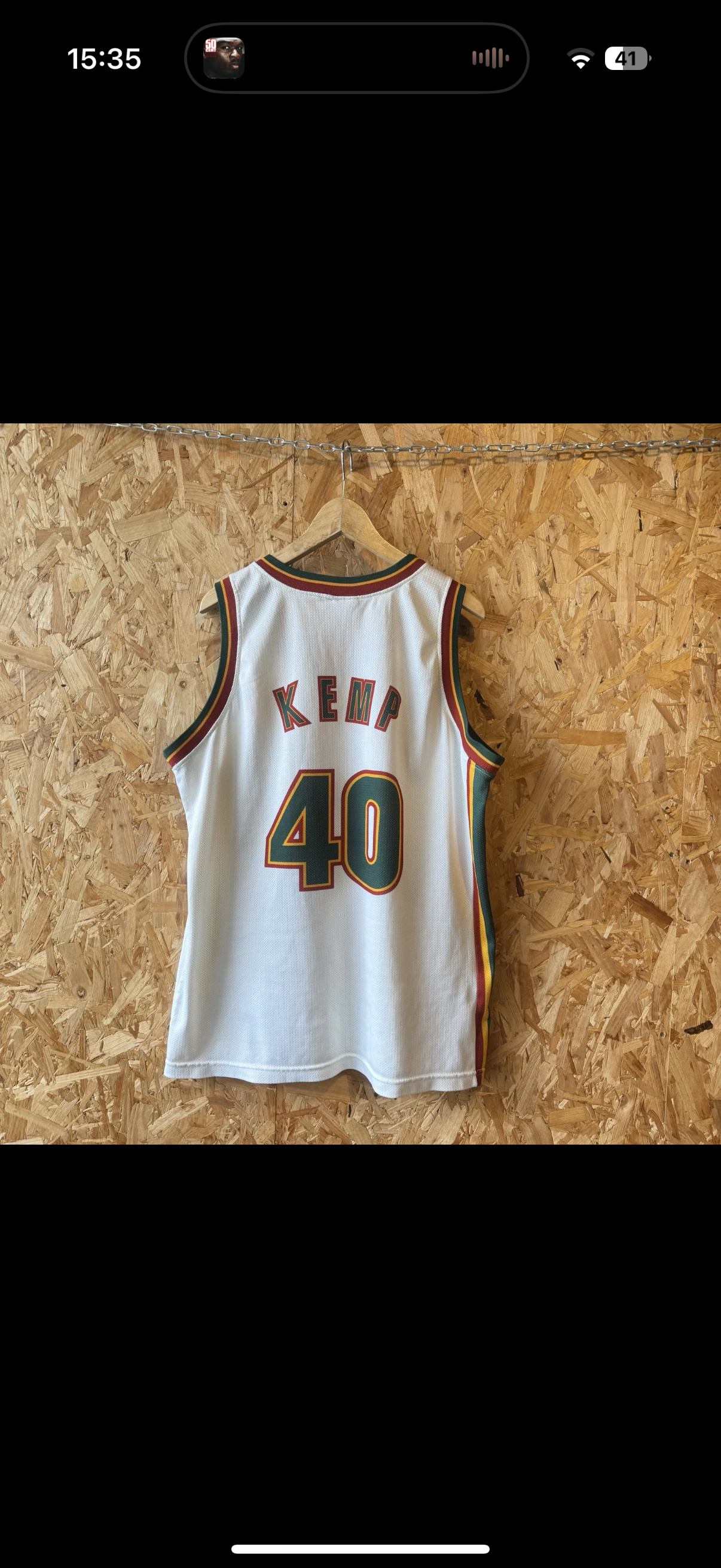 1995-97 Seattle SuperSonics Kemp #40 Champion Home Jersey