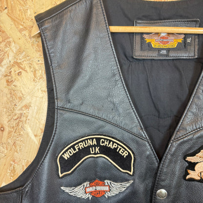 Harley Davidson Leather Biker Cut Wolfruna Size XL