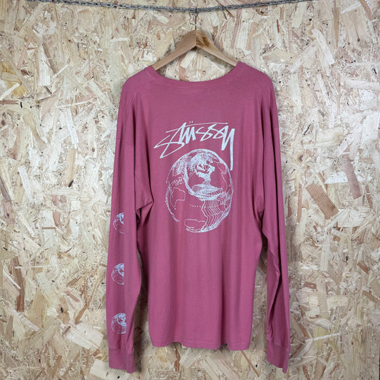 Stussy Pink Long sleeve graphic T shirt XL