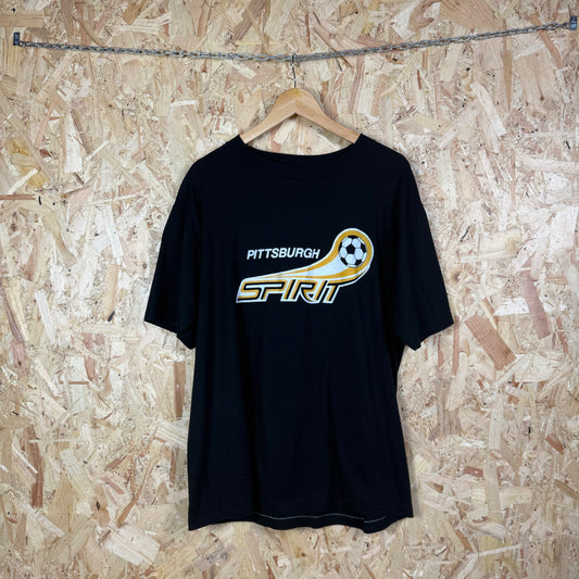 Pittsburgh spirit vintage soccer T shirt 80s Black XL