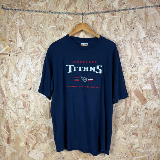 Tennessee Titans Embroidered T shirt Navy Blue XL