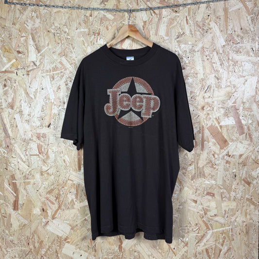 Jeep Graphic T shirt Brown oversized short sleeve XL