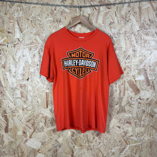 Harley davidson Graphic T shirt orange Large