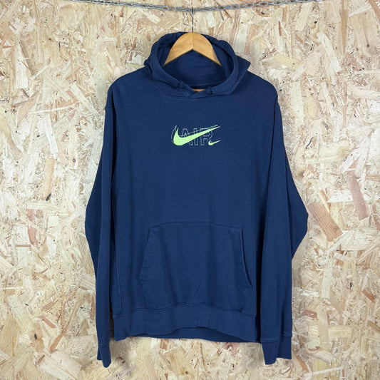 Nike Big logo pullover style hoodie Blue Large